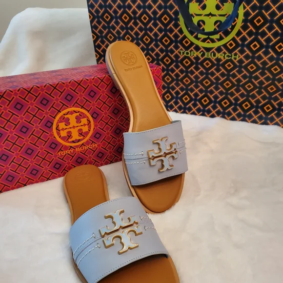 ⭐️FIRM PRICE!⭐️LAST 1! NEW WITH TAG & BOX! TORY BURCH Everly Slide Calf Leather - Picture 2 of 8